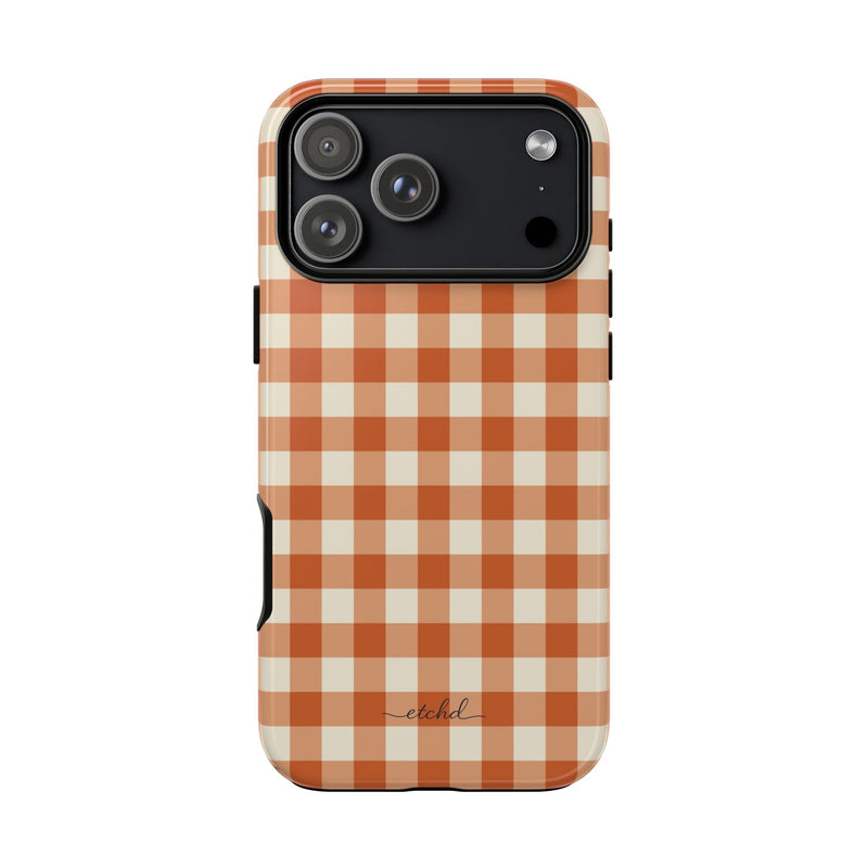 Terracotta & Cream Gingham Phone Case by etchd, view 59