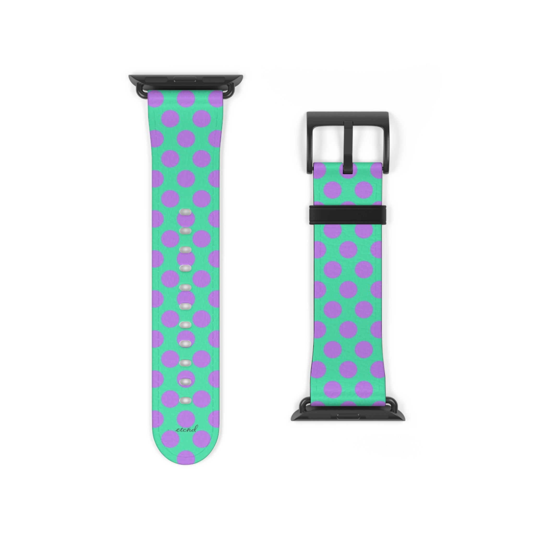 Lilac & Hypermint Polka Dot Smartwatch Strap by etchd, view 9