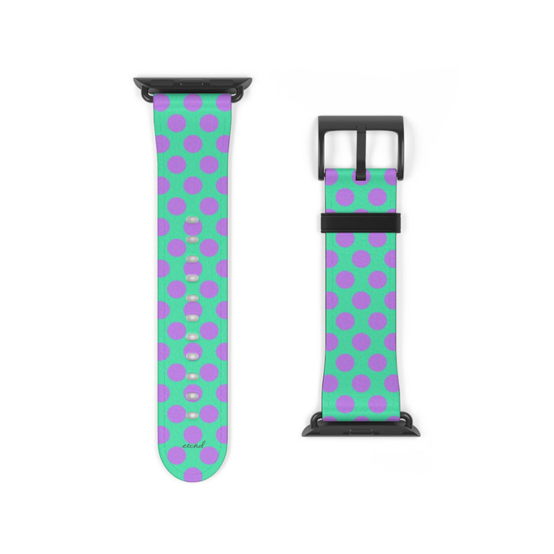 Lilac & Hypermint Polka Dot Smartwatch Strap by etchd, view 9