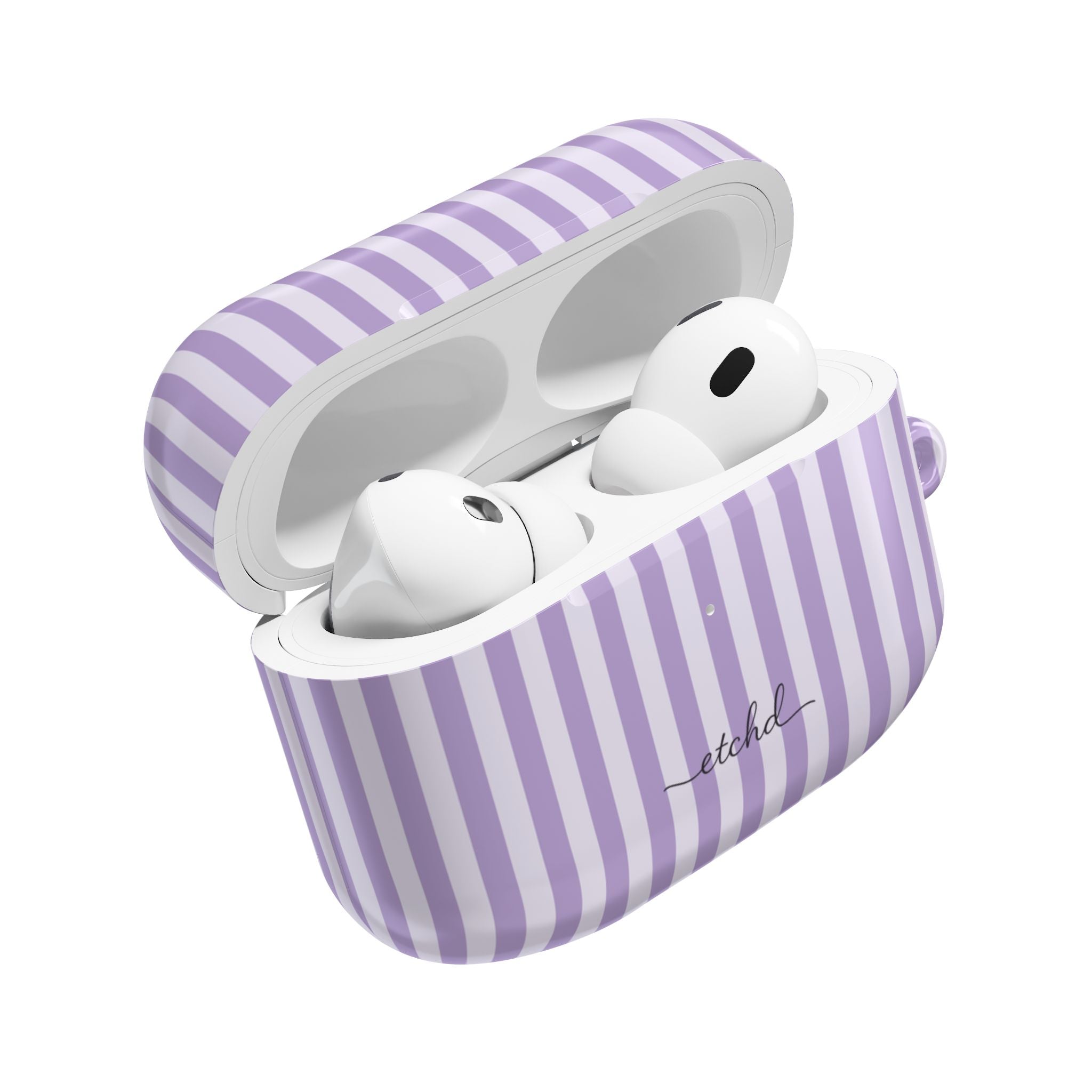 Lilac & Cream Striped AirPod Case by etchd, view 9