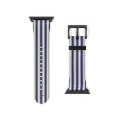 Navy & Cream Striped Smartwatch Strap by etchd, view 9