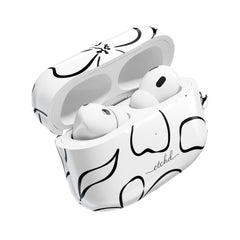 White & Black Floral AirPod Case by etchd, view 9