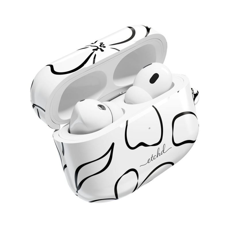 White & Black Floral AirPod Case by etchd, view 9