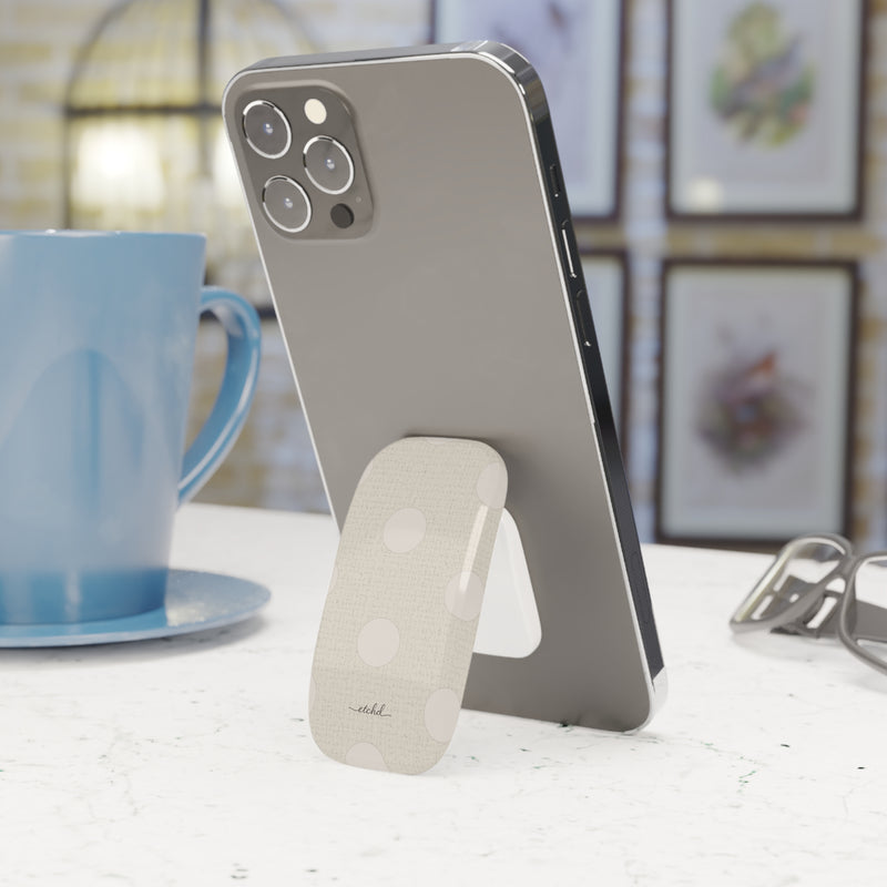 Neutral Polka Dot Click-On Phone Grip-zoom-