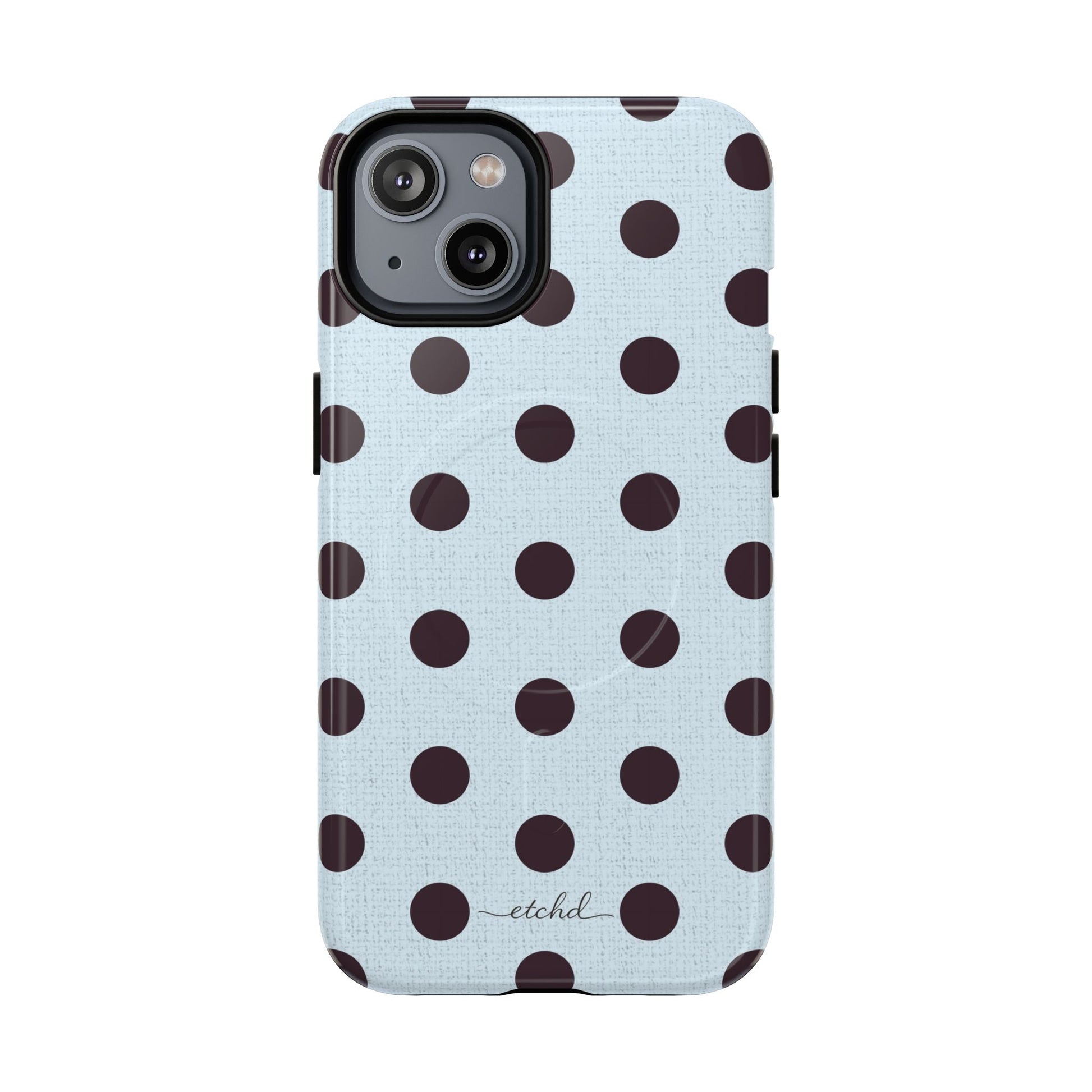 Plum And Blue Polka Dot Magnetic Phone Case by etchd, view 18