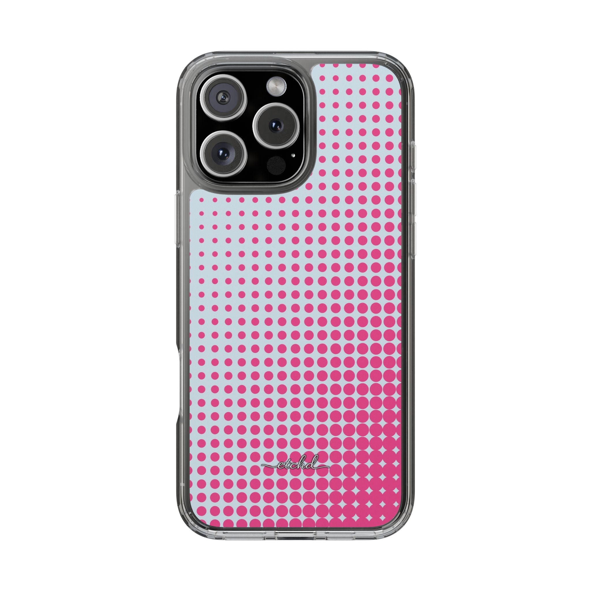Bubblegum Halftone Clear Phone Case by etchd