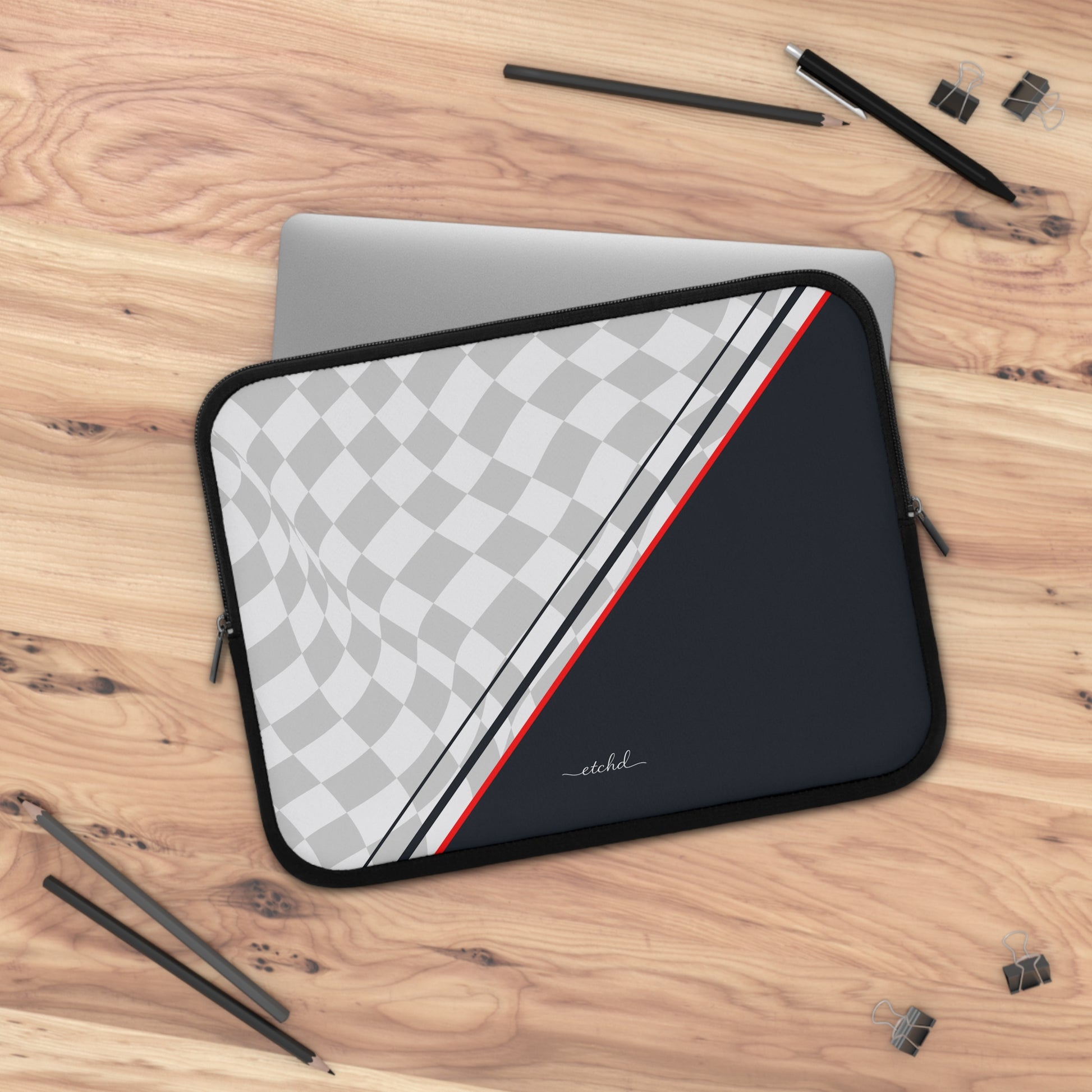 Checkered Flag Laptop Sleeve by etchd, view 5