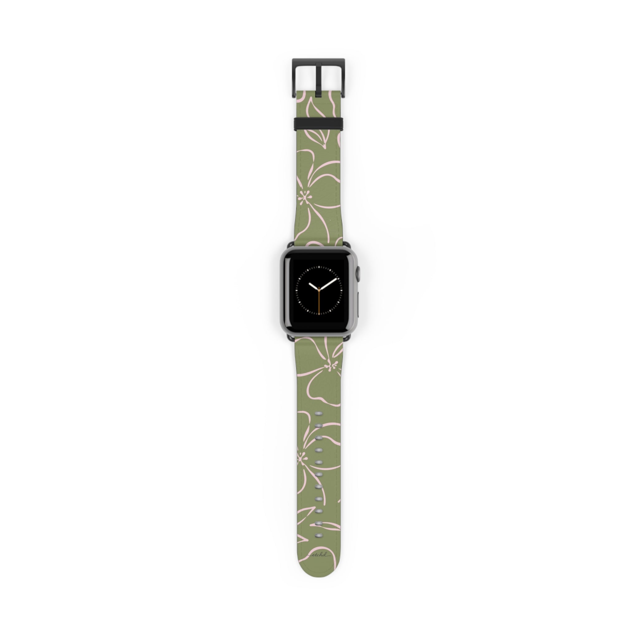 Green & Pink Floral Cinturino per smartwatch di etchd