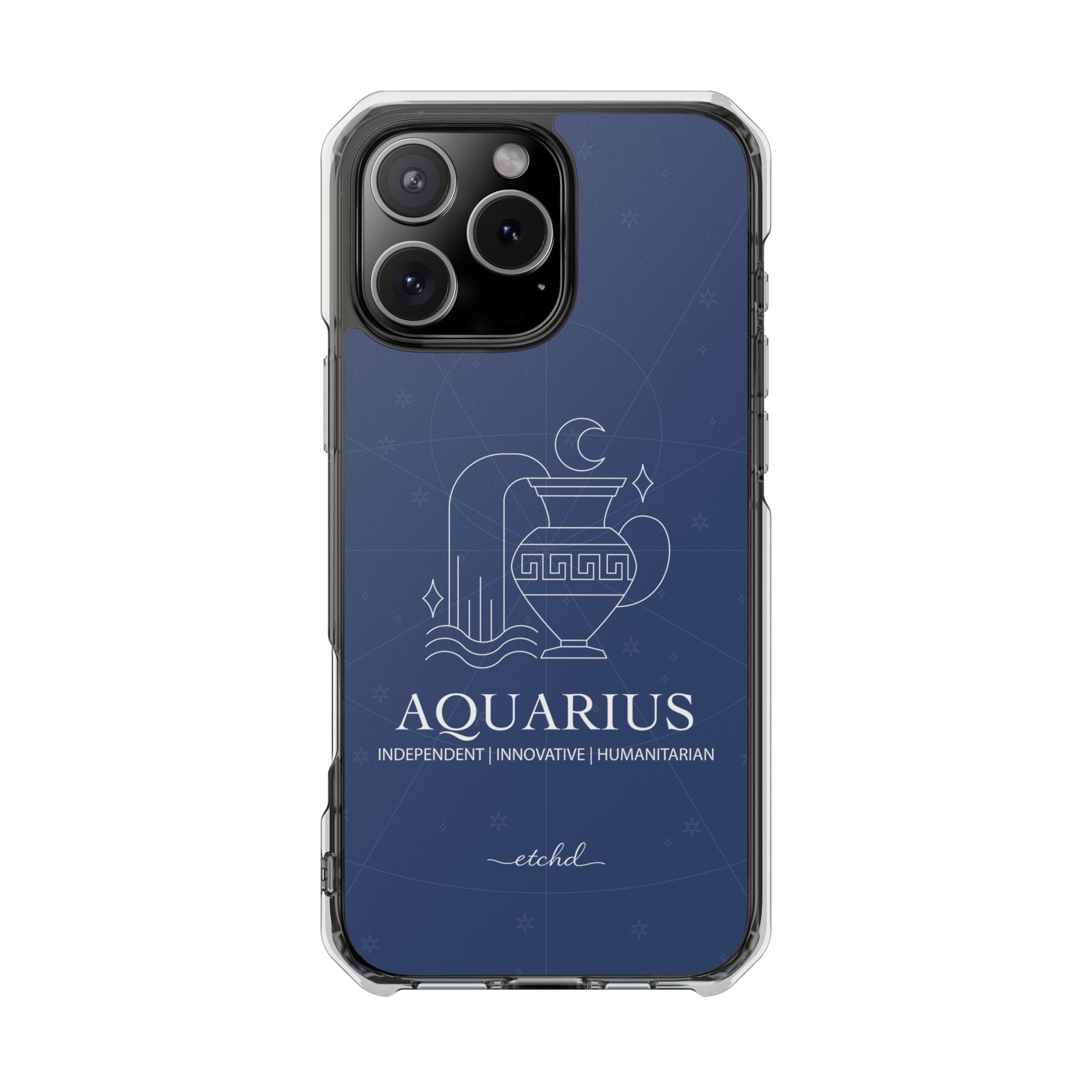 Aquarius Clear Magnetic Phone Case by etchd