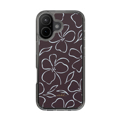 Plum & Blue Floral Clear Phone Case by etchd, view 35