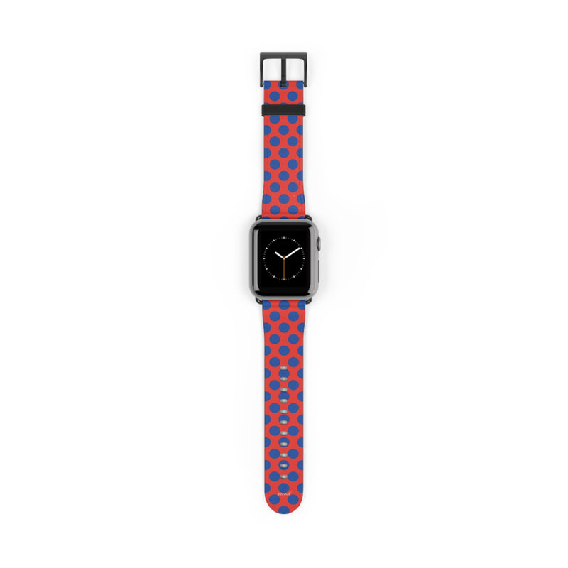 Cobalt & Poppy Polka Dot Correa para smartwatch de etchd