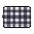 White & Navy Gingham Funda para portátil