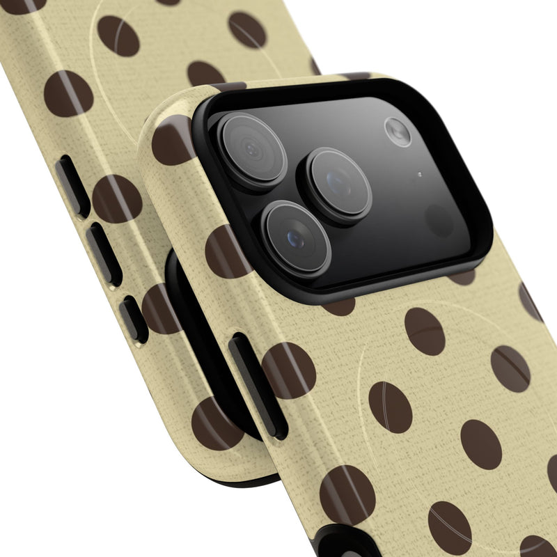 Butter & Brown Polka Dot Magnetic Phone Case by etchd, view 99