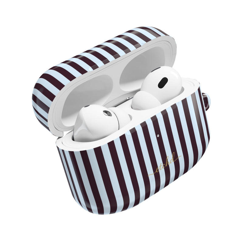 Plum & Blue Striped AirPod Case by etchd, view 9