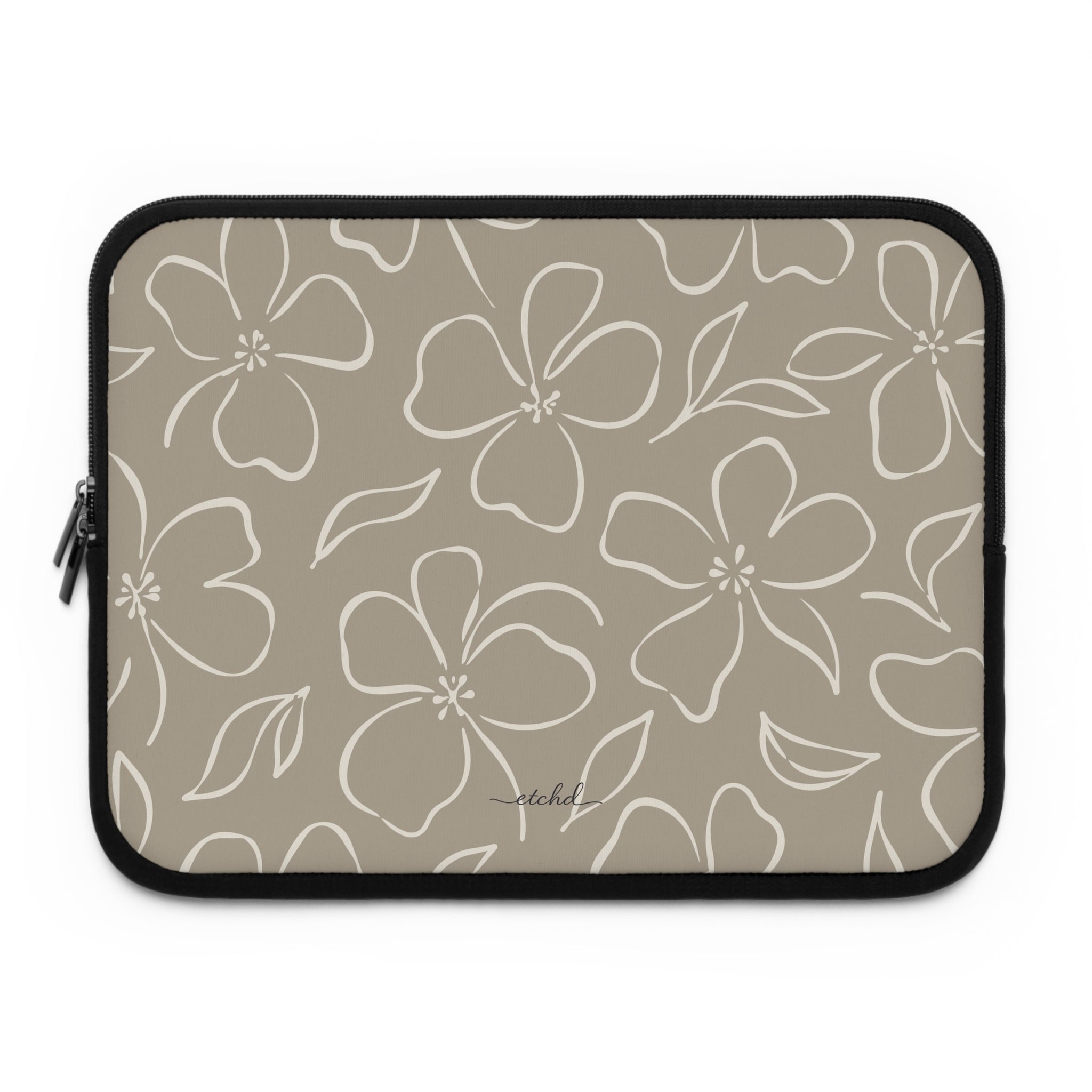Neutral Floral Laptop Sleeve by etchd