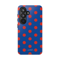 Poppy And Cobalt Polka Dot Phone Case by etchd, view 61