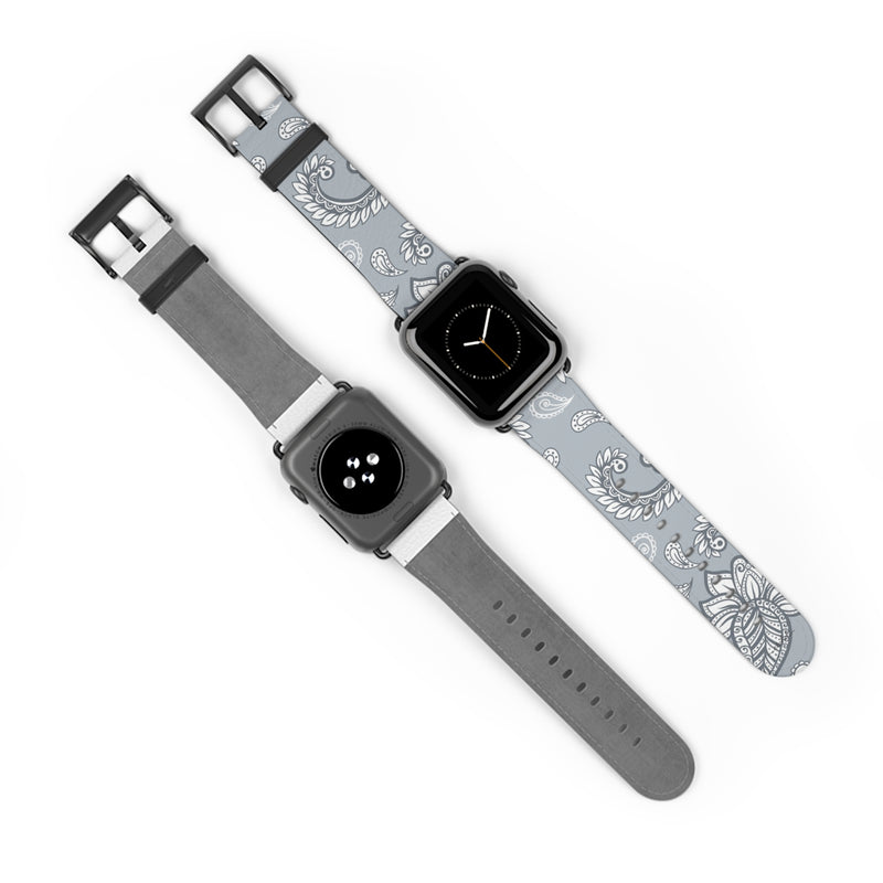 Dusty Blue Paisley Smartwatch Strap by etchd, view 10