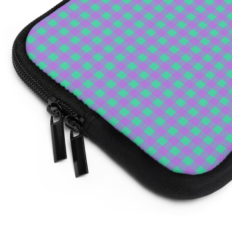 Hypermint & Lilac Gingham Laptop Sleeve by etchd, view 12