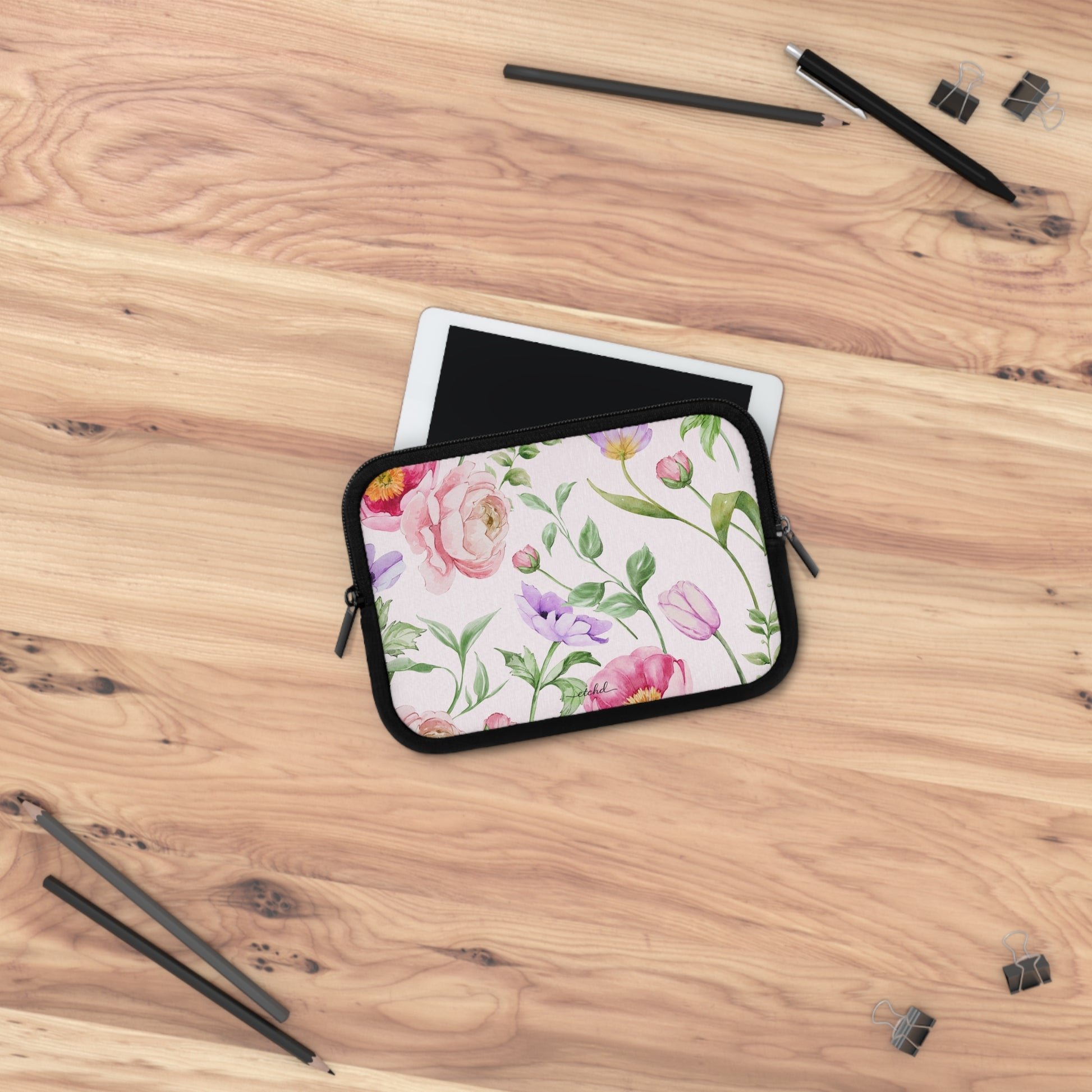 Peony Bloom Laptop Sleeve by etchd, view 14
