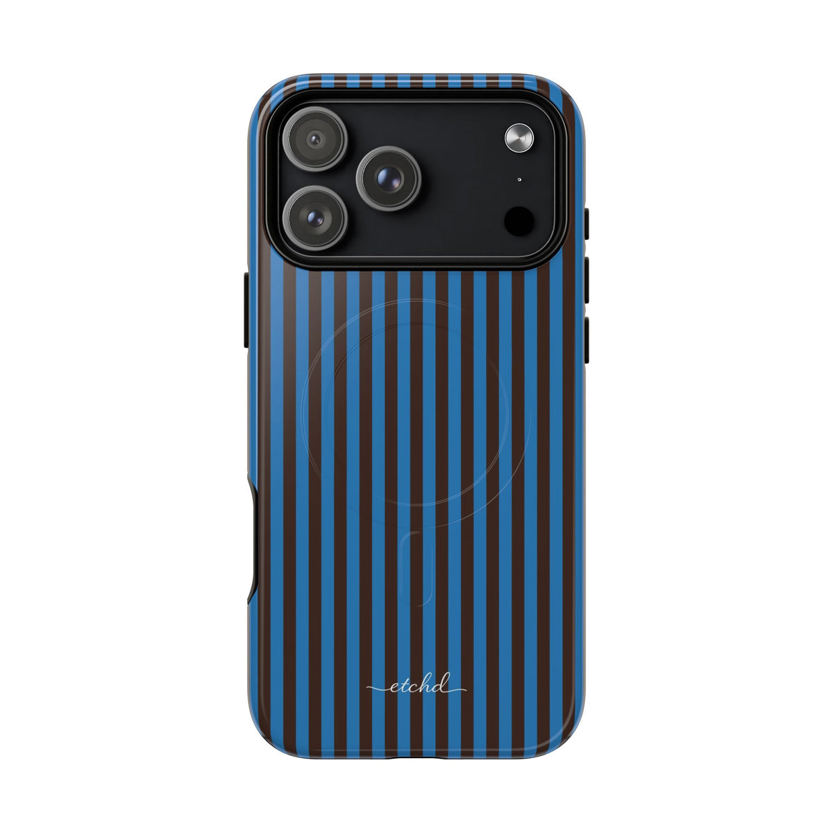 Espresso & Cerulean Striped Magnetic Phone Case by etchd, view 31