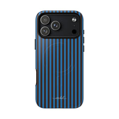 Espresso & Cerulean Striped Magnetic Phone Case by etchd, view 31