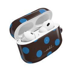 Cerulean & Espresso Polka Dot AirPod Case by etchd, view 9