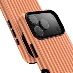 Coral & Peach Striped Magnetic Phone Case by etchd, view 99
