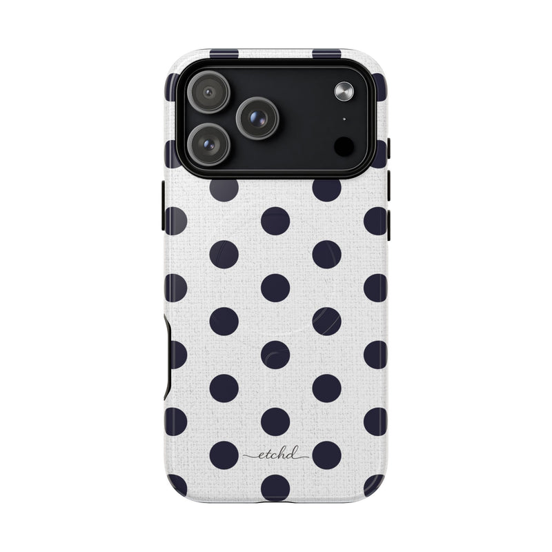 Navy & White Polka Dot Magnetic Phone Case by etchd, view 31