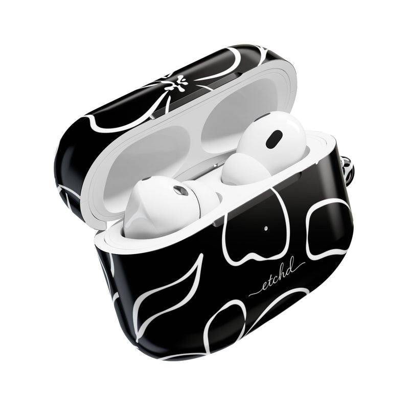 Black & White Floral AirPod Case by etchd, view 9