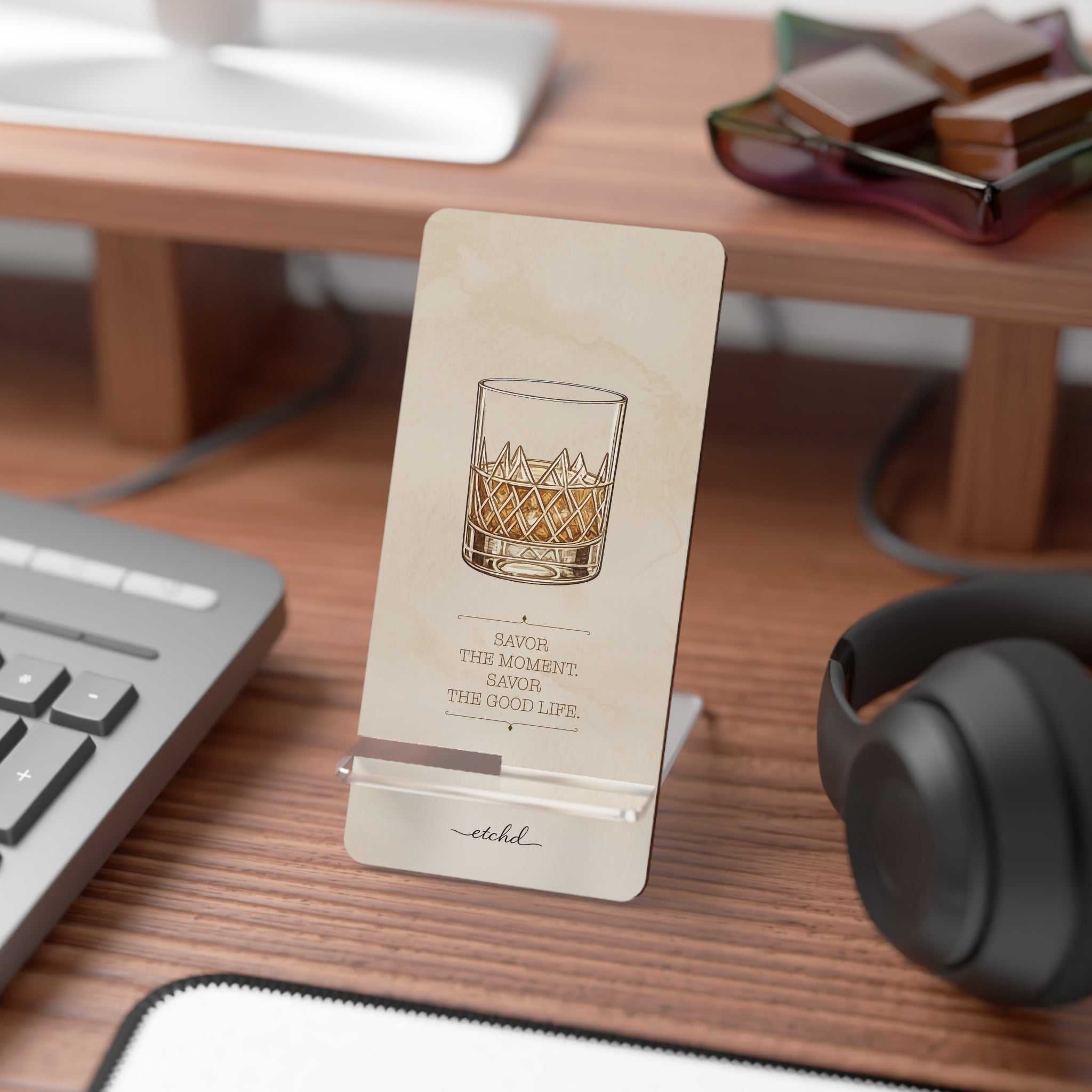 Savor the Moment Phone Stand by etchd, view 3