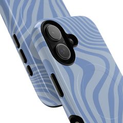 Blue Curved Lines Magnetic Phone Case by etchd, view 87