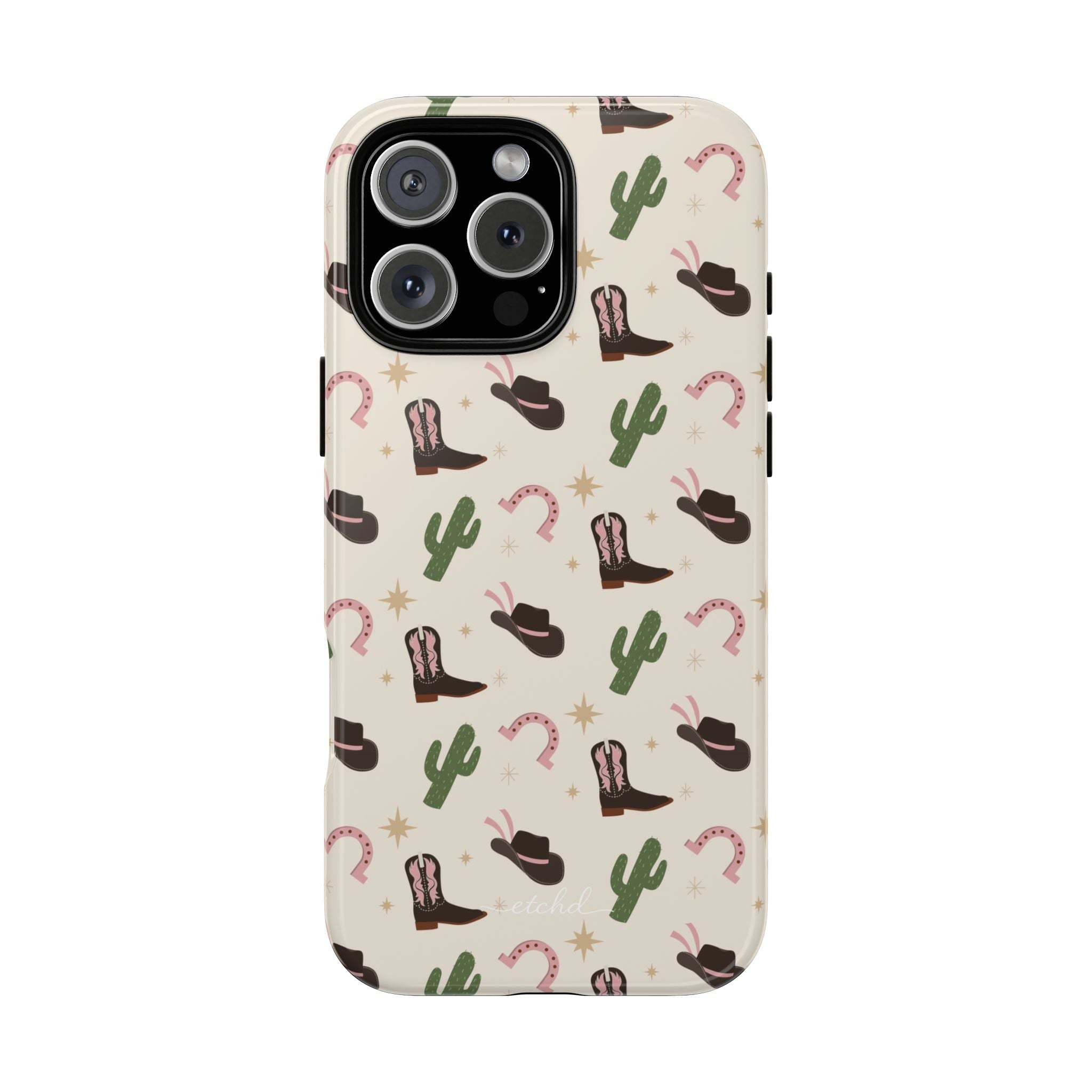 Pink Western Phone Case by etchd