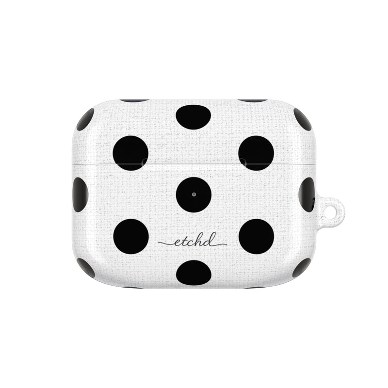 Black & White Polka Dot AirPod Case by etchd