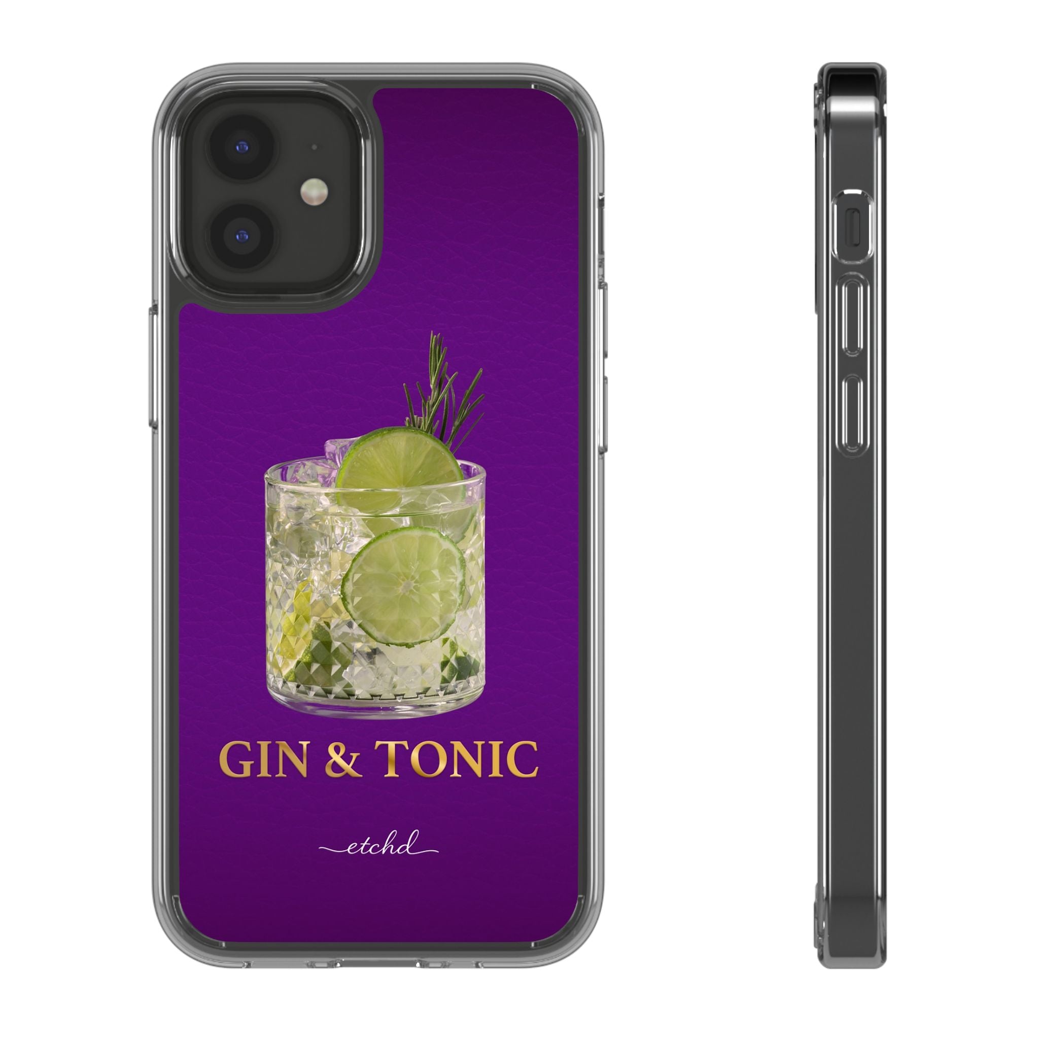 Gin & Tonic Clear Phone Case by etchd, view 2