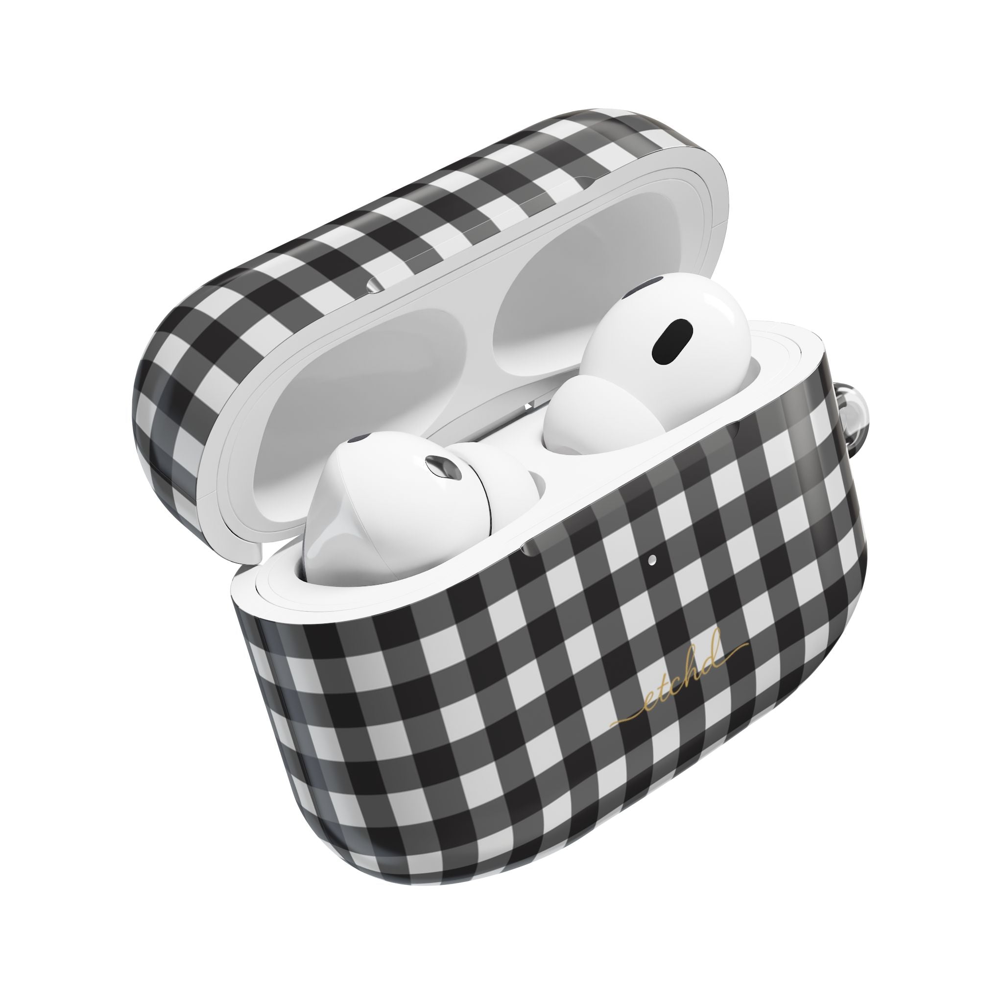 Black & White Gingham AirPod Case by etchd, view 9