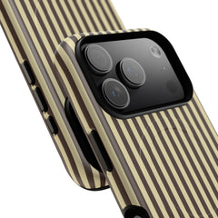 Butter & Brown Striped Magnetic Phone Case by etchd, view 100