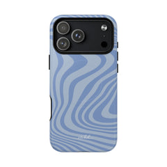 Blue Curved Lines Magnetic Phone Case by etchd, view 31