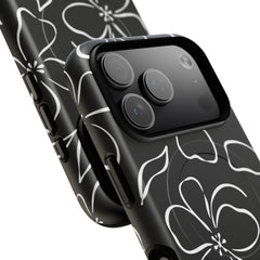 Black & White Floral Magnetic Phone Case by etchd, view 100