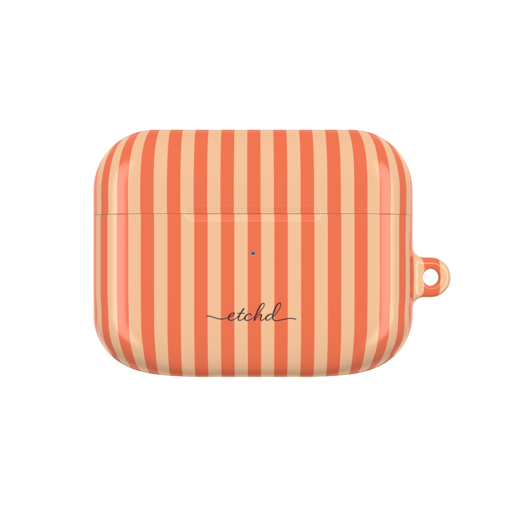 Coral & Peach Striped AirPod Case by etchd
