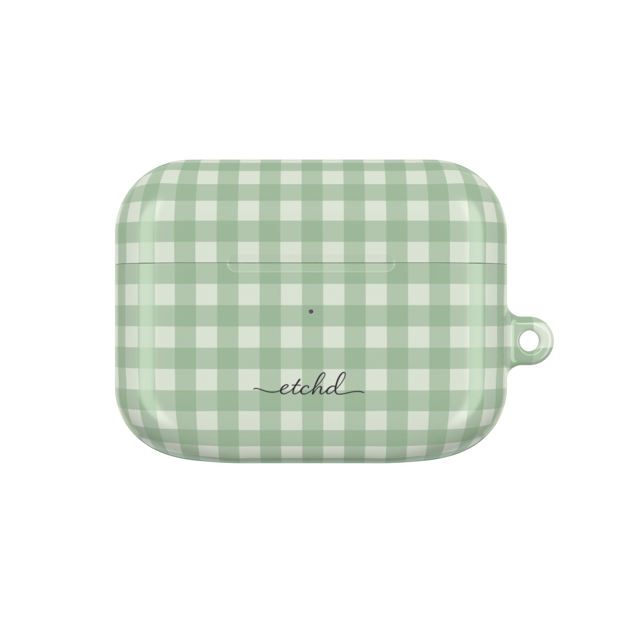 Sage & Cream Gingham AirPod Case by etchd