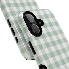 Sage & White Gingham Magnetic Phone Case by etchd, view 87