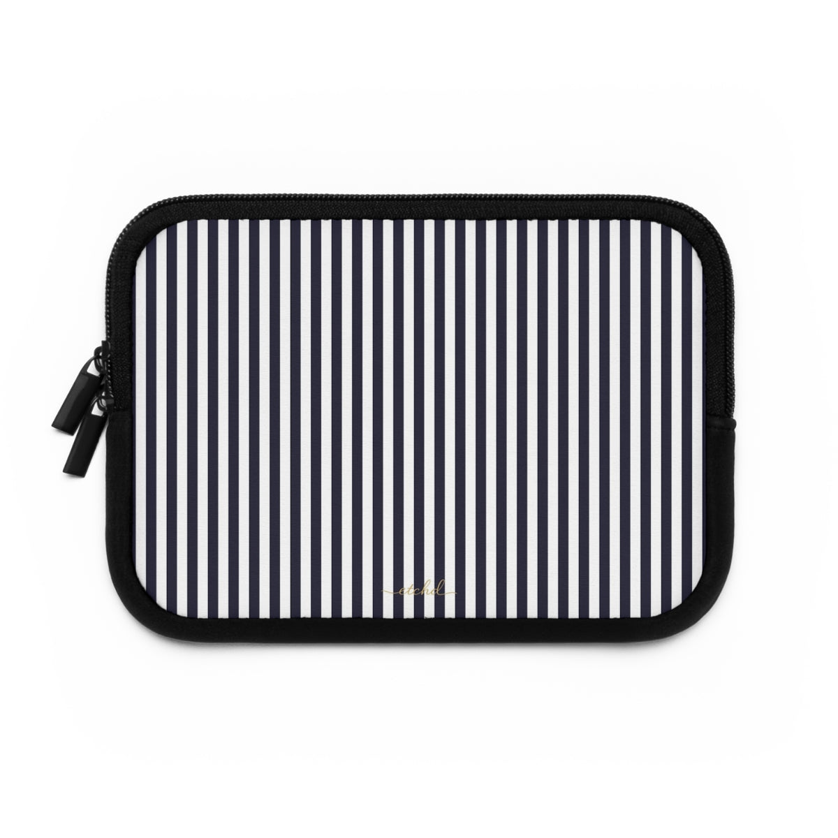 Navy & White Striped Custodia per laptop di etchd, vista 2