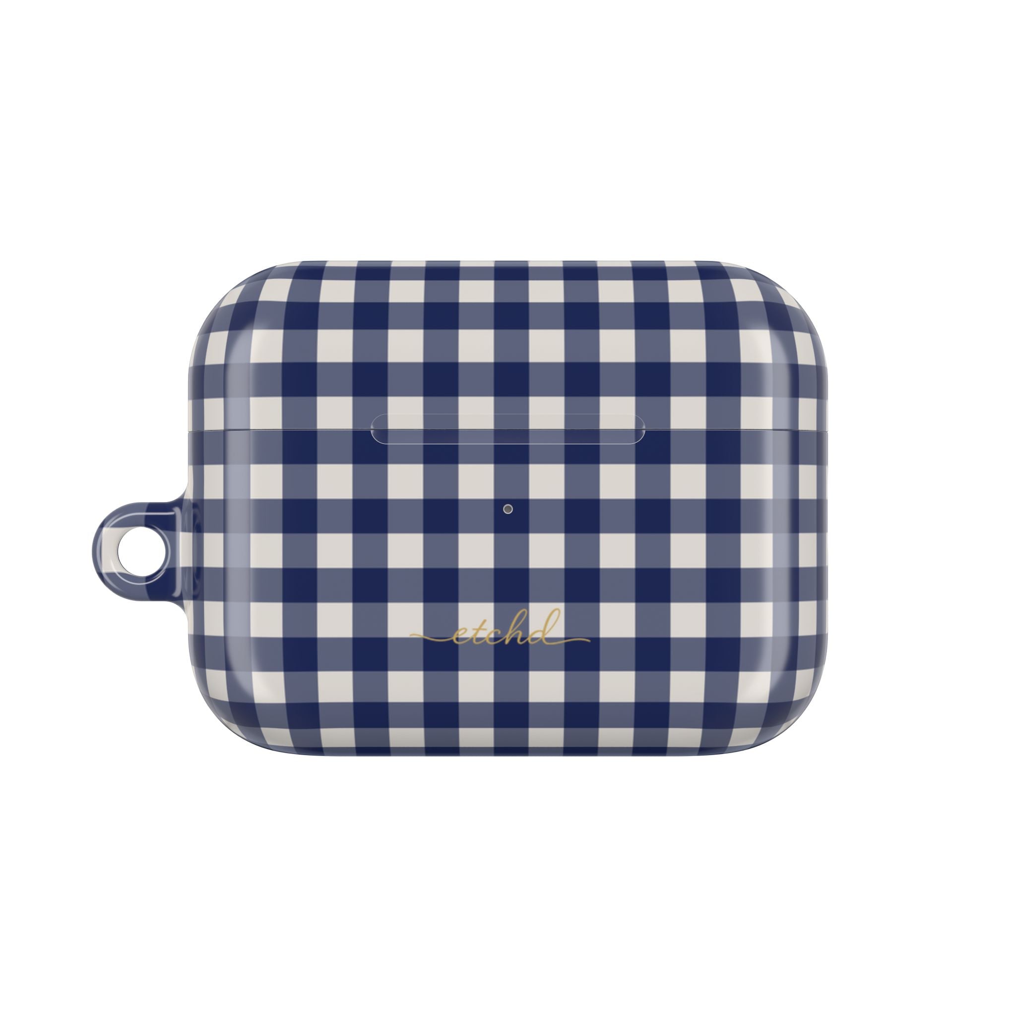 Navy & Cream Gingham AirPod Case by etchd, view 2