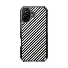 Black & White Striped Diagonal Clear Phone Case by etchd, view 35
