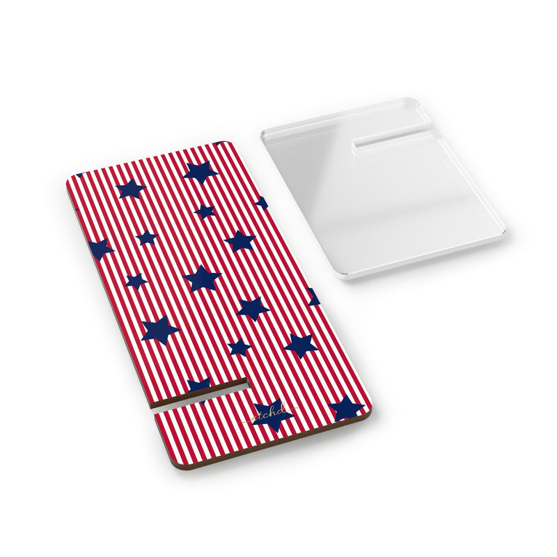 Red Stripes & Blue Stars Phone Stand by etchd, view 2