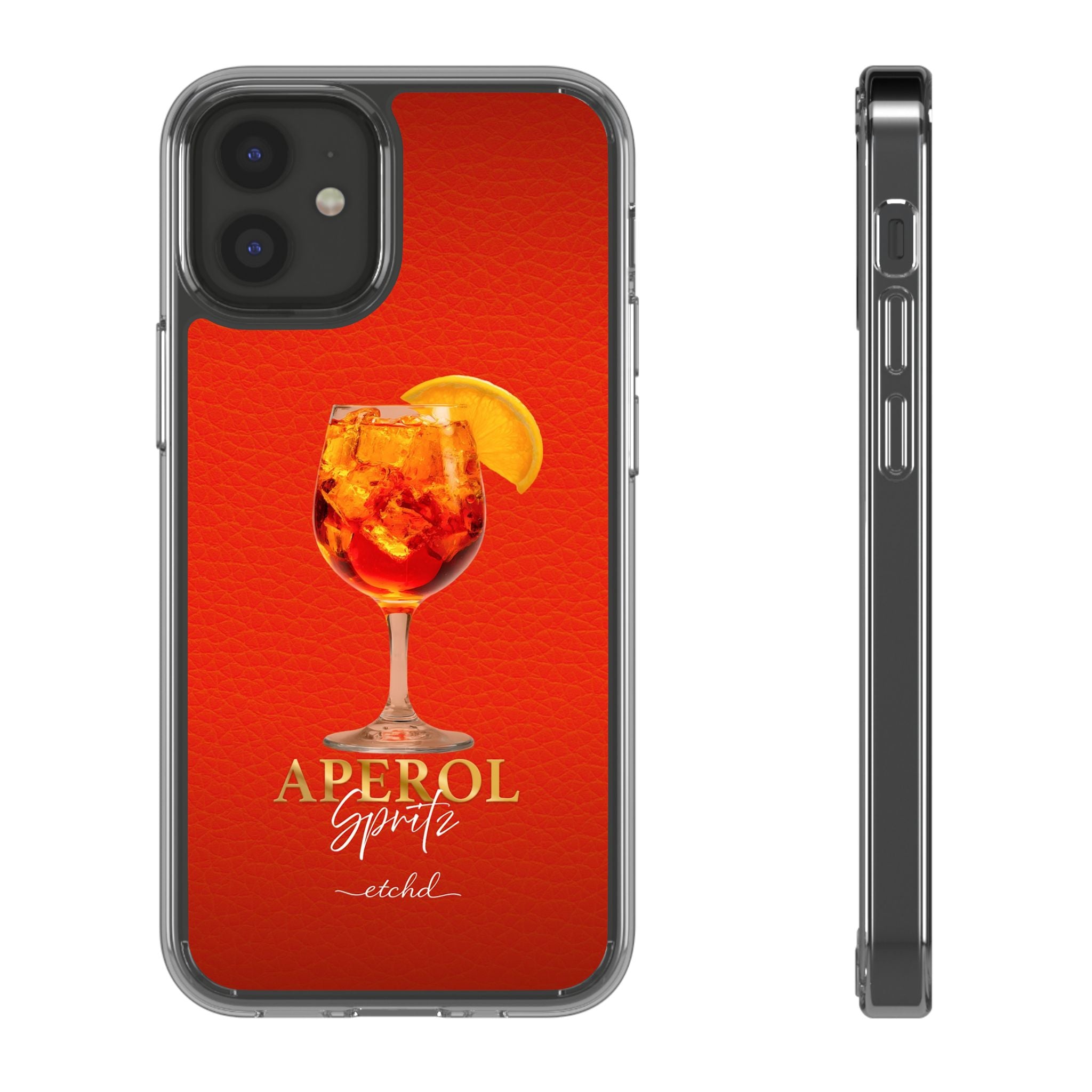Aperol Spritz v2 Clear Phone Case by etchd, view 2