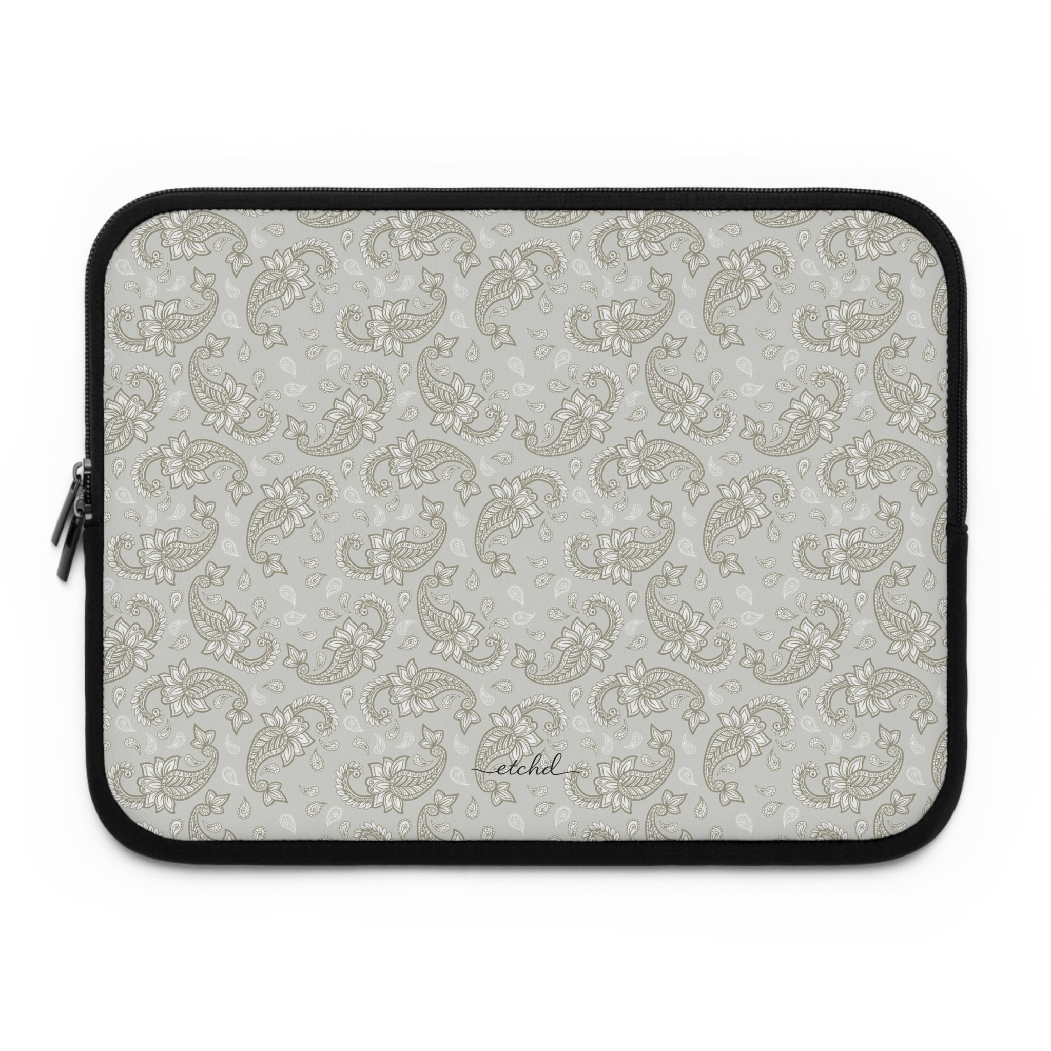 Beige Paisley Laptop Sleeve by etchd