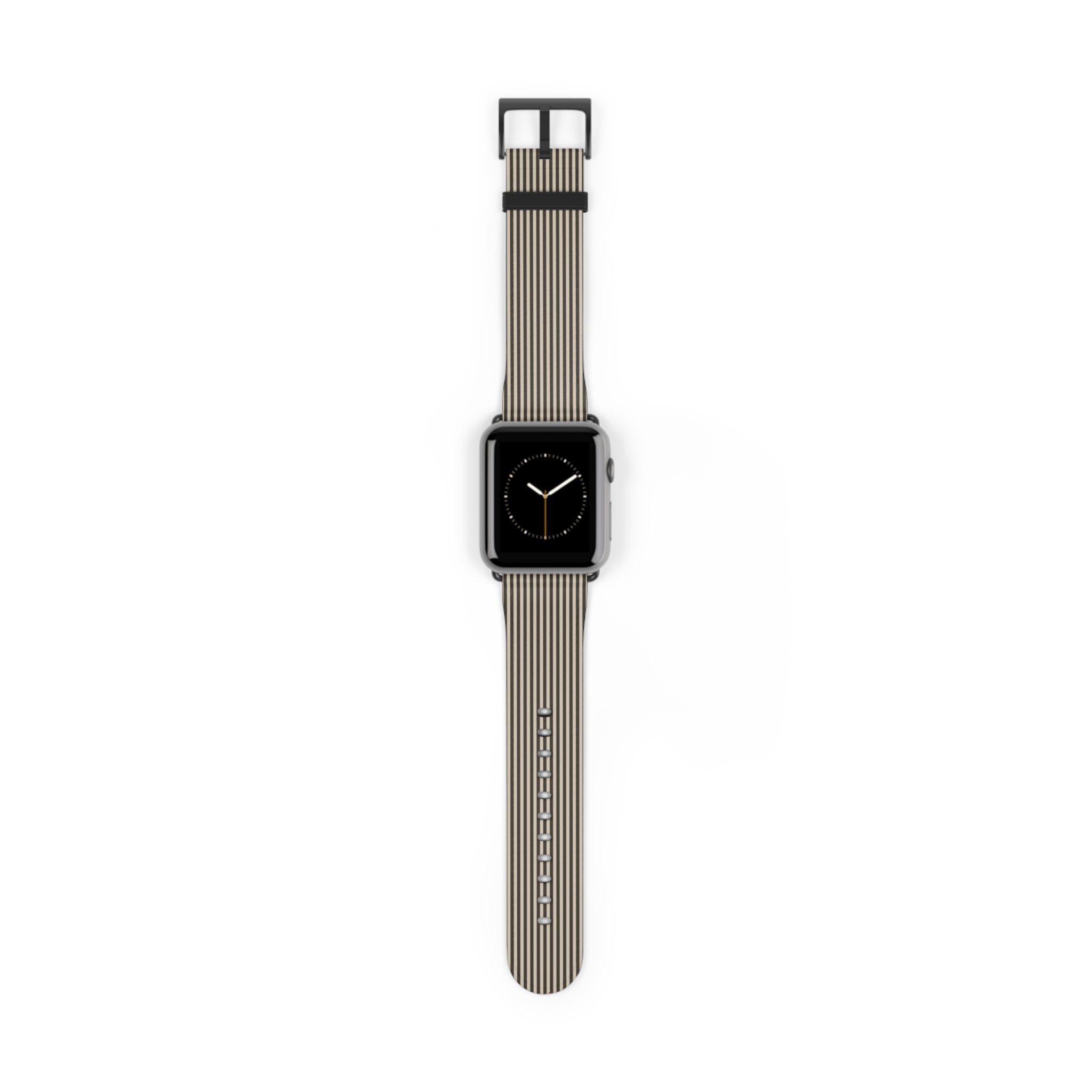 Cream & Brown Striped Smartwatch Strap by etchd, view 2