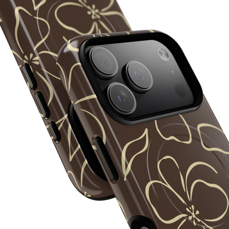Butter & Brown Floral Magnetic Phone Case by etchd, view 99