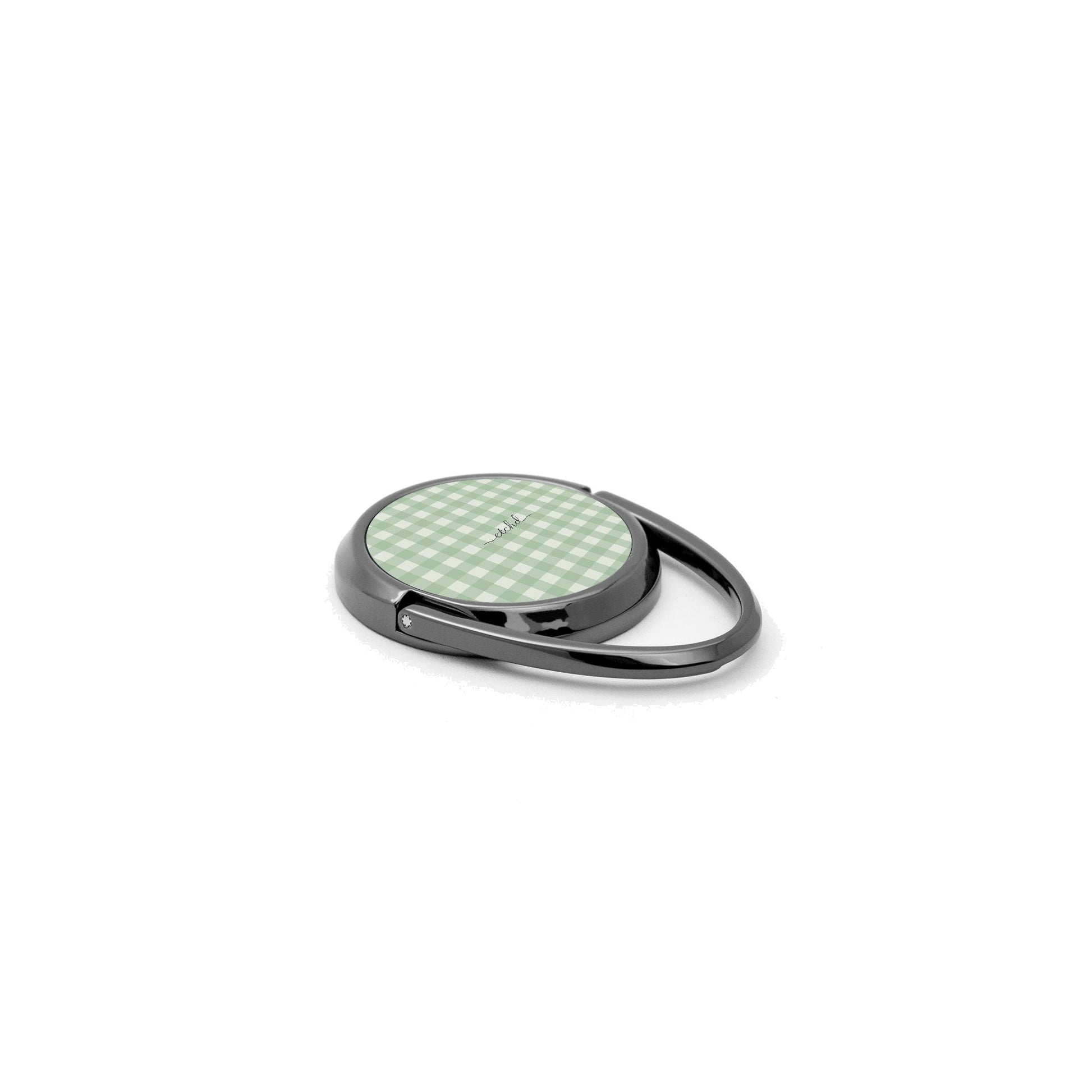 Sage & Cream Gingham Anillo soporte para móvil de etchd, vista 2